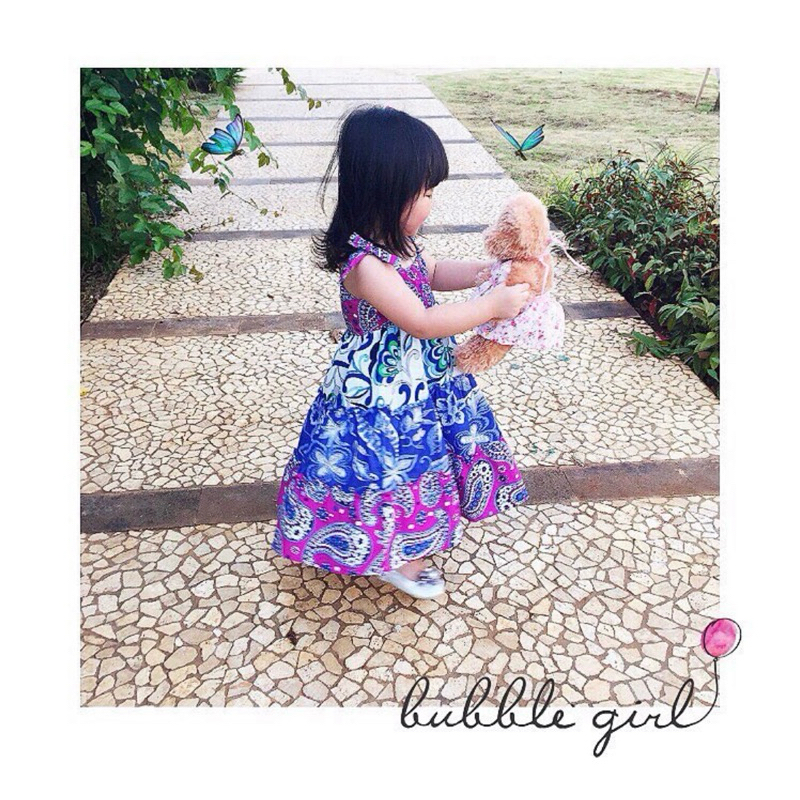 dress tanktop batik anak bayi perempuan 1-2 tahun BUBBLE GIRL original asli 1-2 year