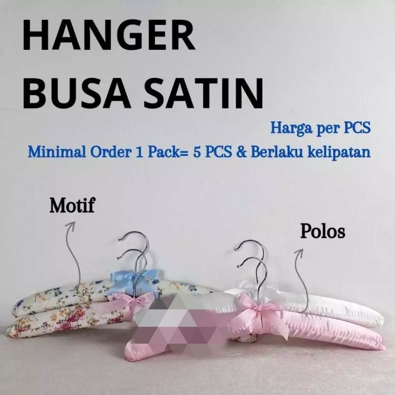 Hanger Polos Motif Premium Gantungan Baju Busa Satin Hanger Shabby Chic Display Gantungan Estetik