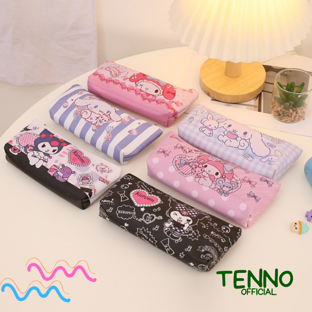 

TENNO Tepak Tempat Pensil San Rio Character Pencil Case Karakter Lucu Aesthetic Estetik Pouch Makeup Serbaguna Kapasitas Besar Bahan Kulit