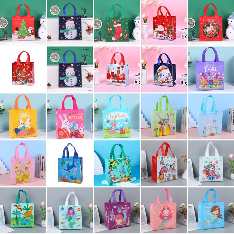 

TAS SOUVENIR ULANG TAHUN GOODIE BAG TAS CEMILAN WATERPROOF NATAL PASKAH HALLOWEEN DINOSAURUS ASTRONOT HEWAN MERMAID UNICORN