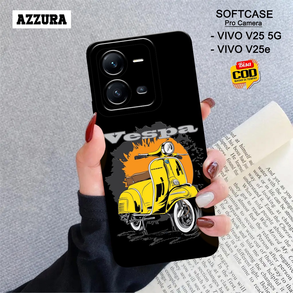 AZZURA - Case Vivo V25 5G /  V25e Terbaru - Fashion Case Vespa - Kesing Hp Vivo V25 5G  /  V25e - Ca