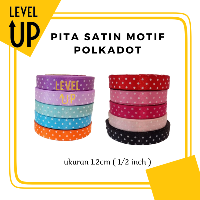 

(JUAL PER METER) PITA SATIN POLKADOT 1/2 INCH / 1.2 CM / PITA SATEN KAIN 1/2" SATEEN ONDE / HIASAN KADO / PARCEL / HAMPERS
