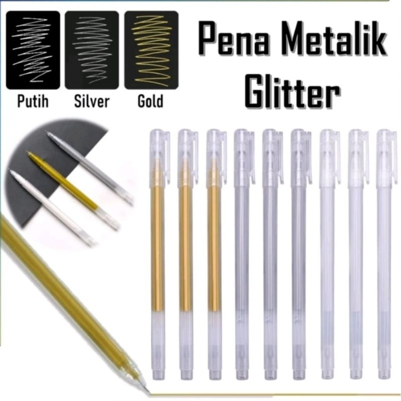 

COLOR GEL PEN TINTA METALIC 0.9MM / PULPEN GEL WARNA WARNI GOLD SILVER WHITE