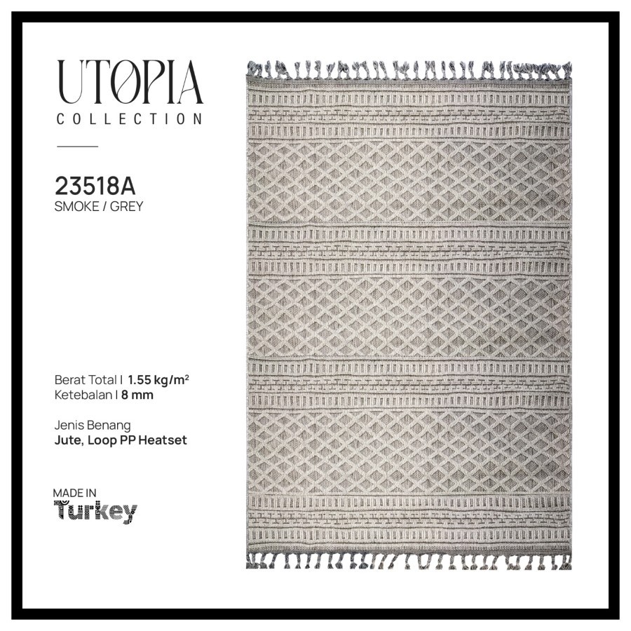 Karpet Anyaman Minimalis Bermotif Design Turki Eutopia 160x230