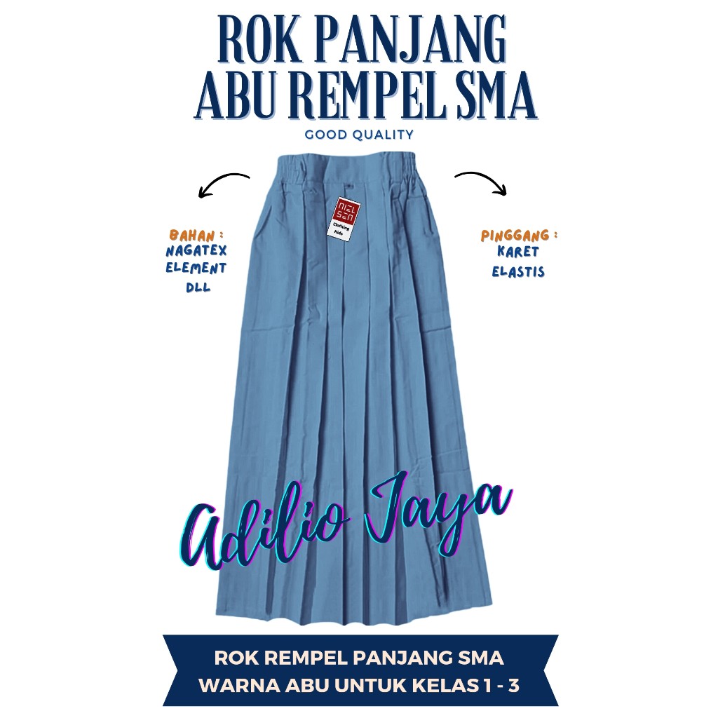 ROK ABU PANJANG SMA ROK ABU SMA ROK SERAGAM SEKOLAH SMA ROK REMPEL SMA
