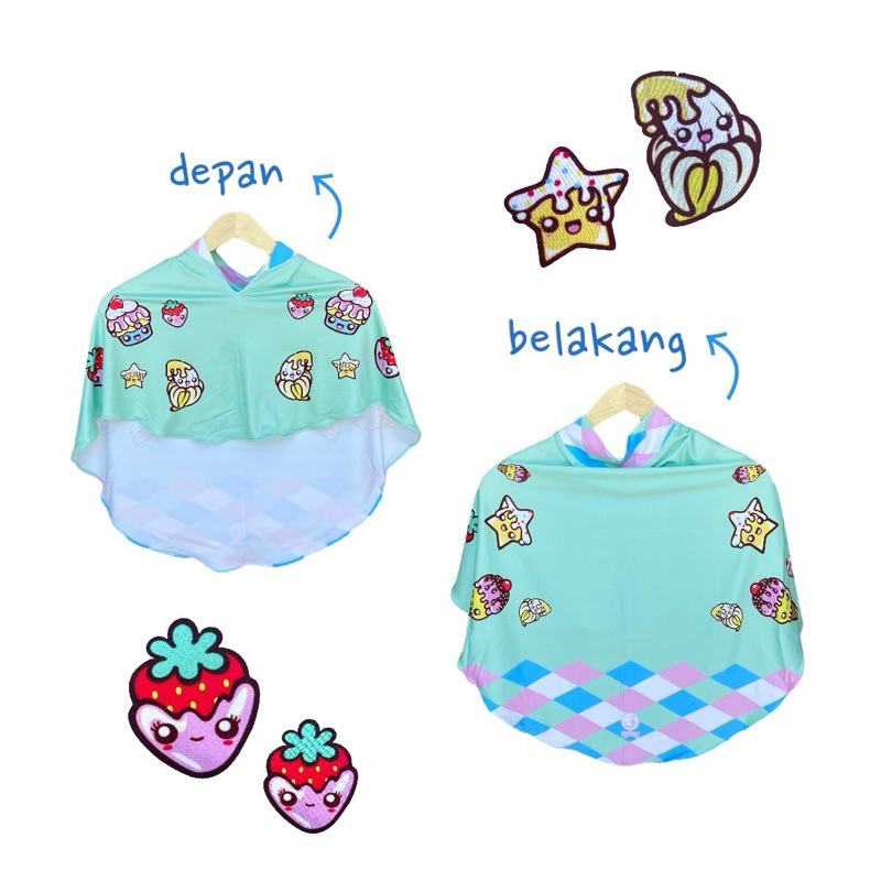 HIJAB INSTAN CUPCAKE MINT / HIJAB ANAK / HIJAB KARAKTER / HIJAB LUCU