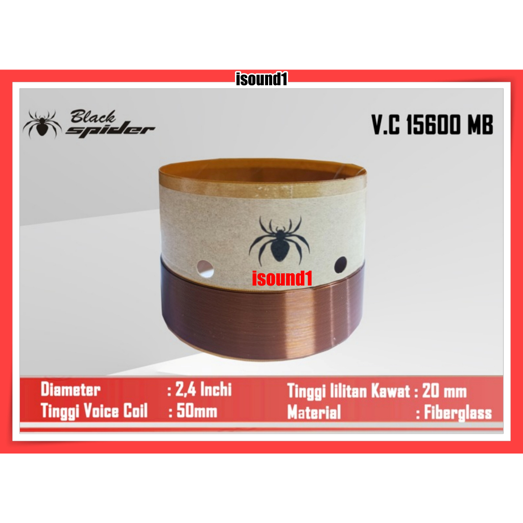 SPULL VOICE COIL SPEAKER 15 INCH BLACK SPIDER SPUL TYPE 15600 MB
