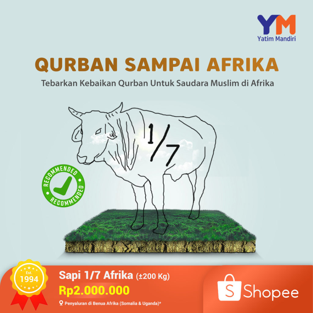 YATIM MANDIRI - QURBAN PATUNGAN SAPI 1/7 UNTUK AFRIKA ±200 Kg