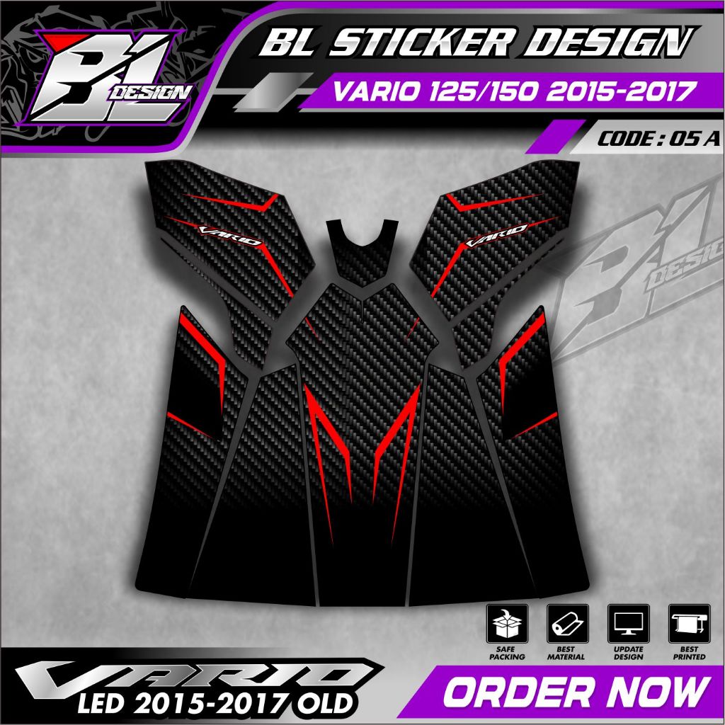 Tankpad Vario Led Old Striping Pelindung Dashboard Vario 125 Vario 150 Led 2015 - 2017 Kode 05