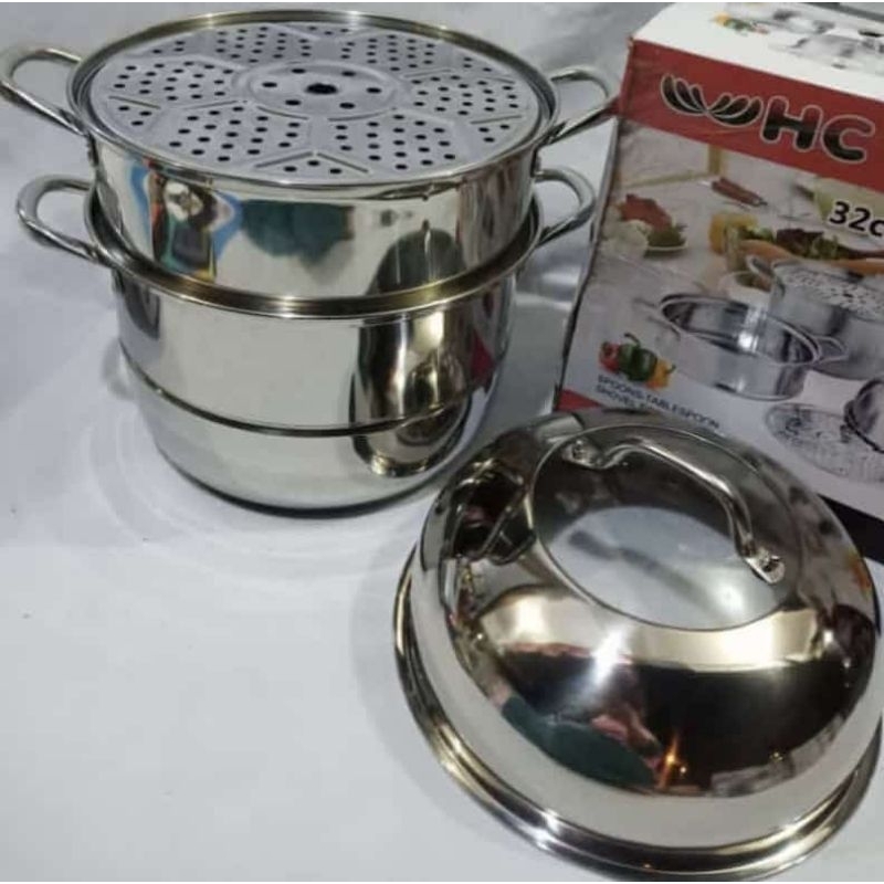 Steamer Pot 32cm HC / Dandang Kukus / Panci Kukus Periuk Kukus Batam