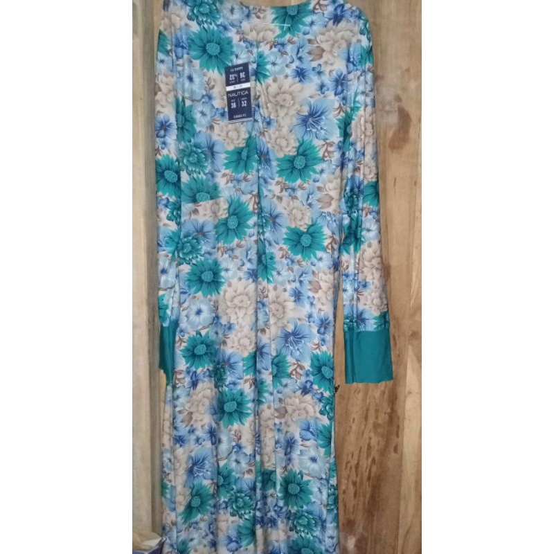 Gamis Dewasa Bunga Bunga Bahan Jatuh