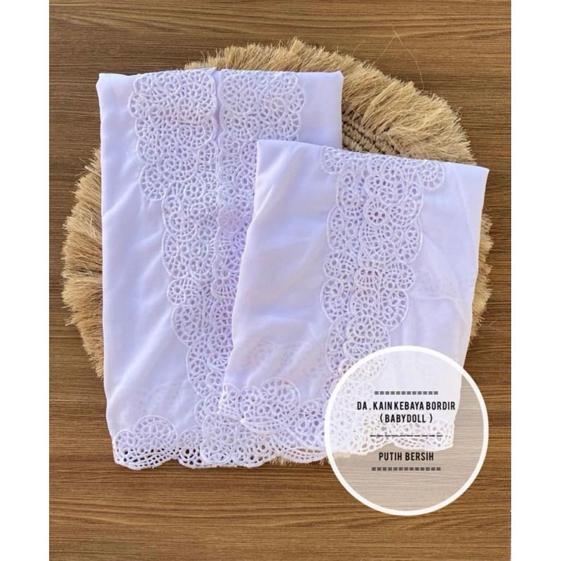 Kain bordir putih/bahan kebaya bordir/kain kebaya bordir spesial putih