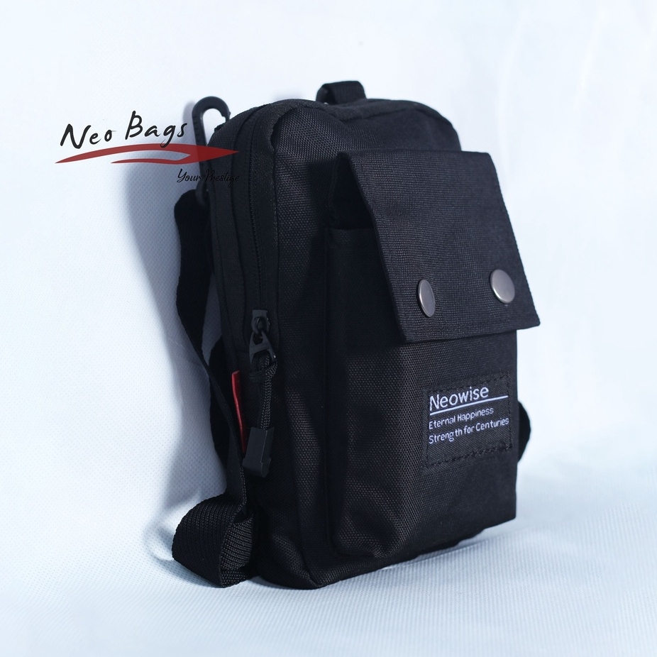 Mini Sling Bag Hp Pria -  Tas Hp Selempang Pria Hitam Kekinian Neo Bags