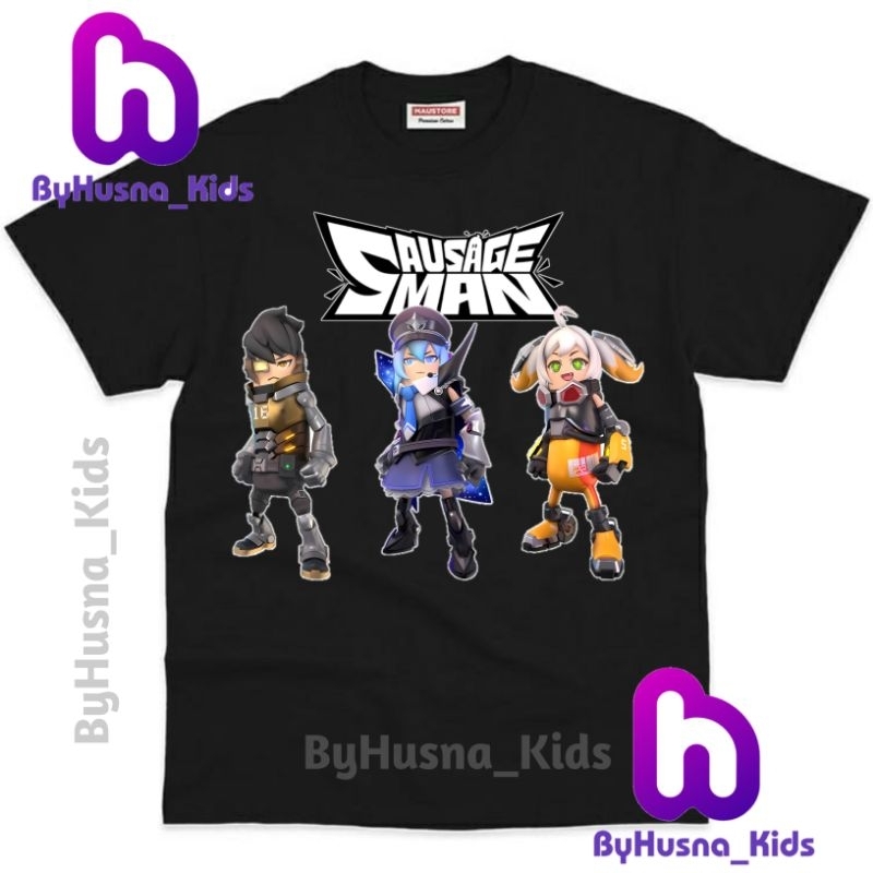 BAJU ANAK KAOS ANAK GAME SAUSAGE MAN SOSIS MAN GAME SAUSAGEMAN SKINS GAME ATASAN ANAK UNISEX COWO CE
