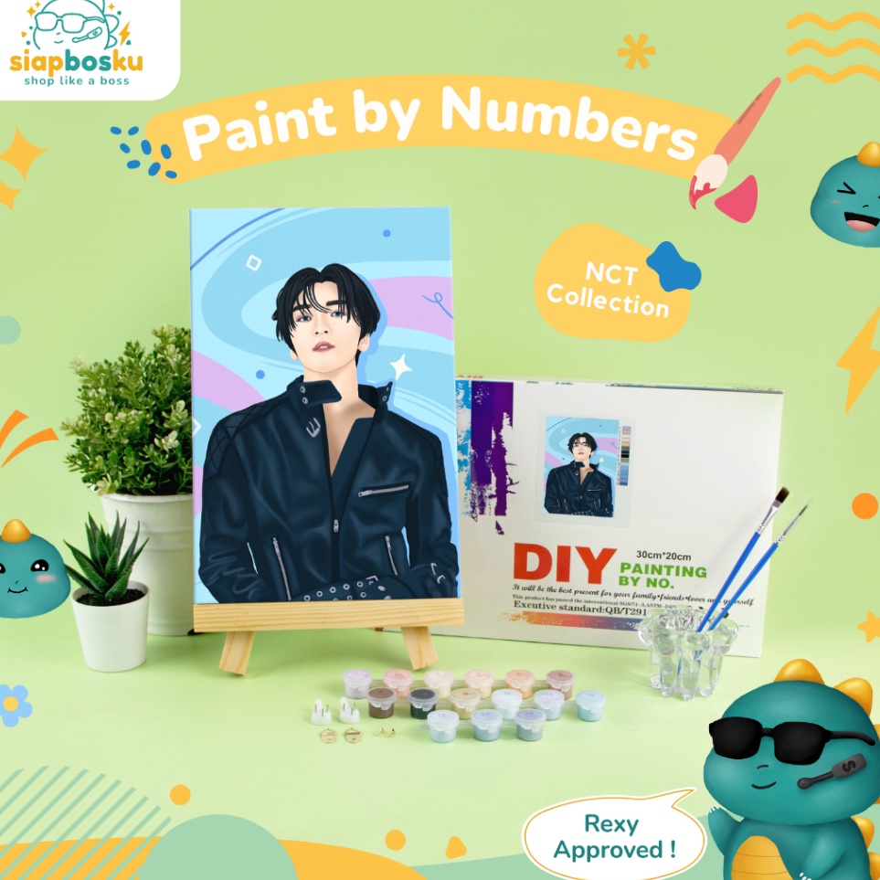 

PAINT BY NUMBER 2x3 CM NCT COLLECTION KANVAS PAINTING KIT WITH FRAME SIAP LUKIS ART T6P5