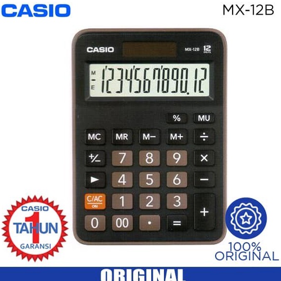

Casio Kalkulator Desktop Calculator 12 digit MX12B Hitam ART O9Z9