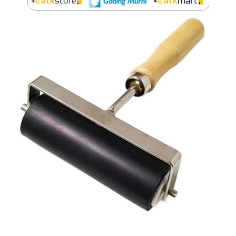 

V Tec Roller Rubber 5 1 15 cm Wood Handle Roll Kanvas Roll Lino ART B4G7