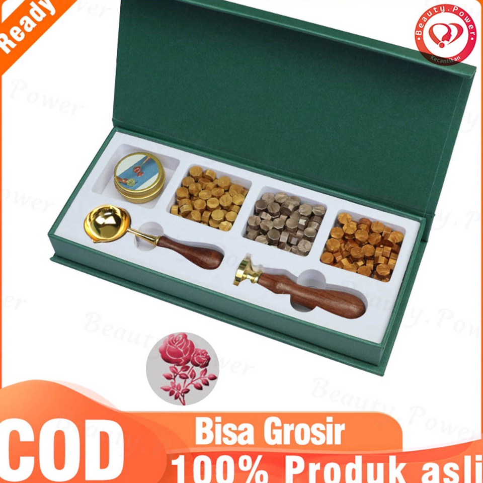 

Retro Seal Wax Beads Set Handle DIY Wax Beads Scrapbook Stempel Sealing Lilin Segel Wax Stempel Undangan Stempel Pernikahan ART F3J4
