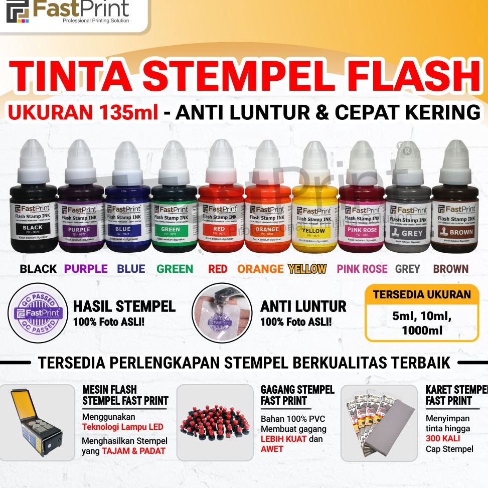 

Fast Print Tinta Stempel Flash Warna Anti Luntur 135 ML ART G4M3