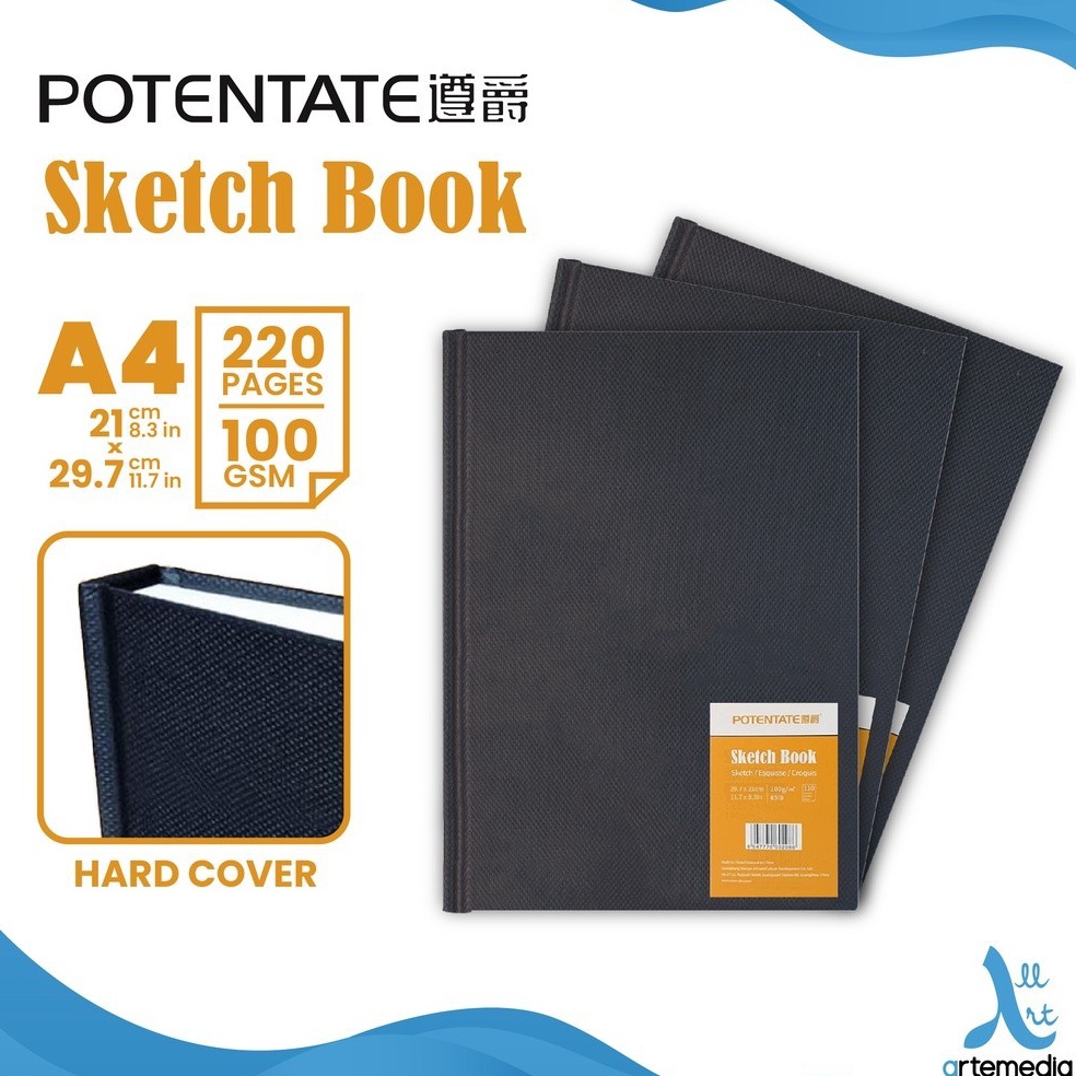 

Buku Sketsa Potentate Hard Cover A4 Stitch Bound Sketchbook ART A2S3