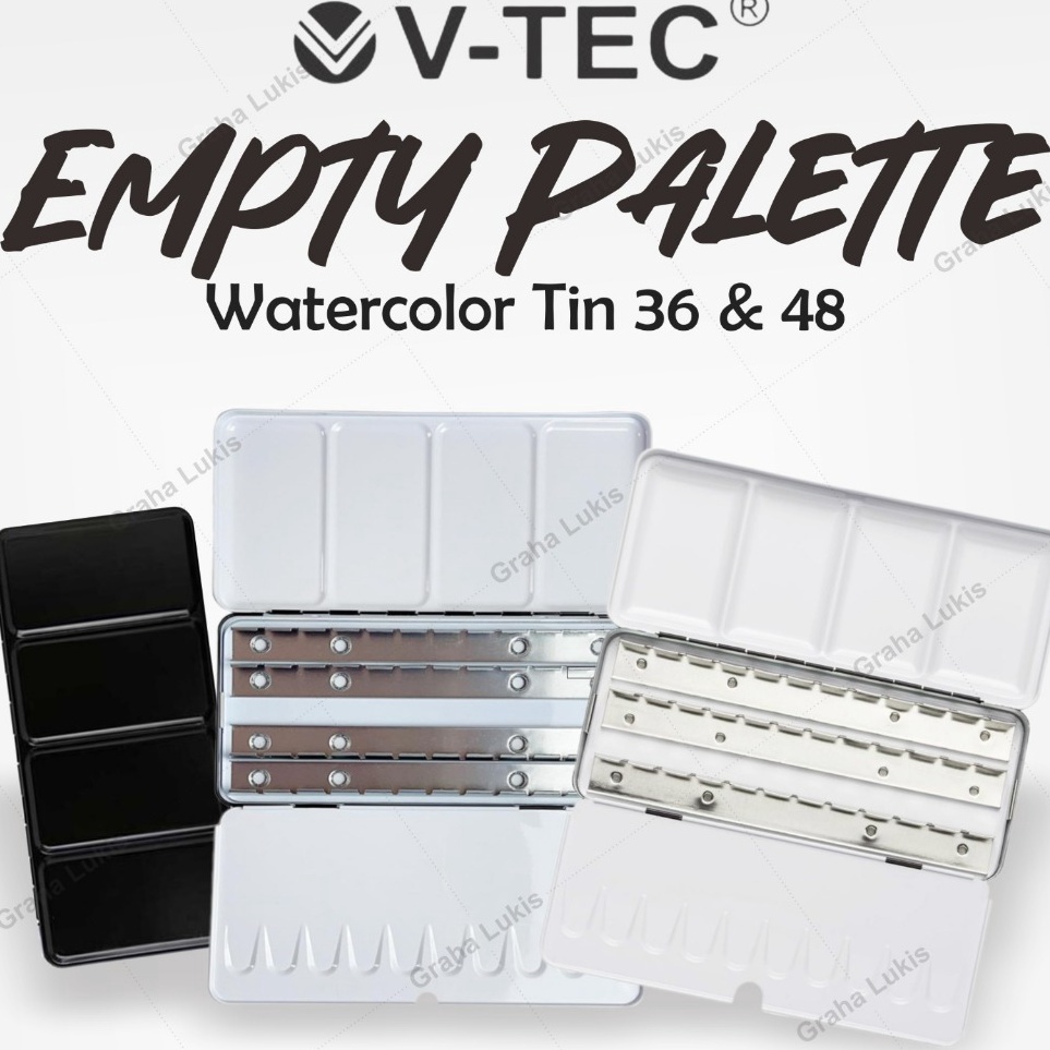 

Empty Palette Watercolor Tin 48HP 36HP Empty Box ART V4L5
