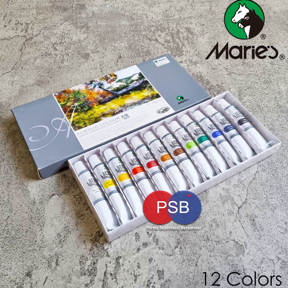 

Cat Akrilik Maries set 12 warna Maries Acrylic set 12 colors ART Y9Y3