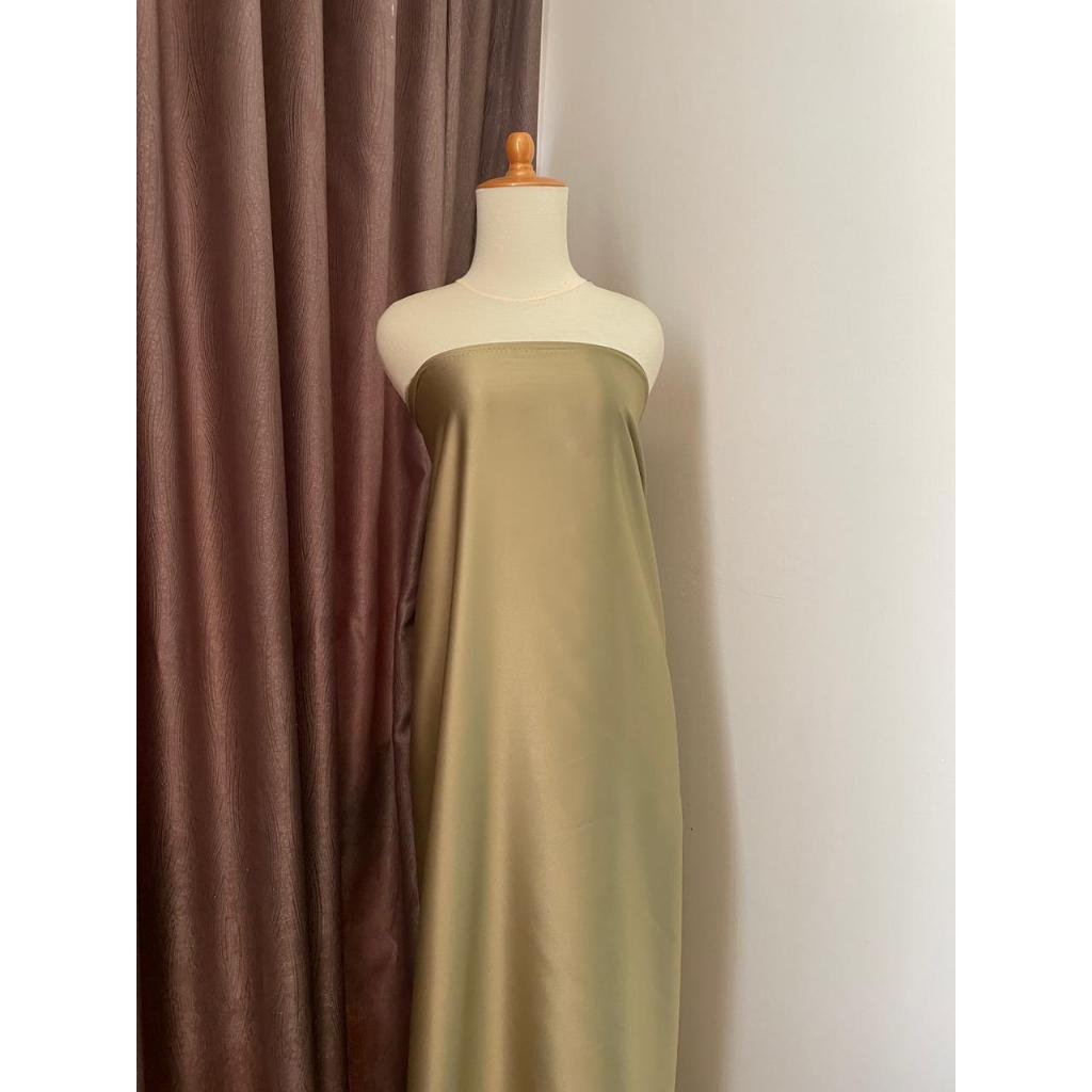 Kain Satin Velvet Premium Grade A Meteran Warna Hijau Olive