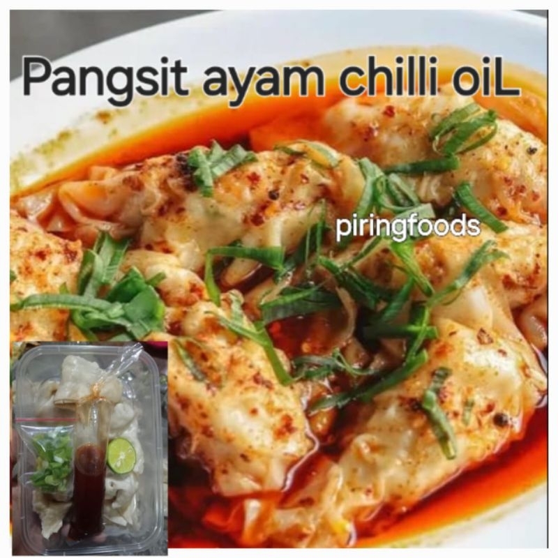 

Pangsit ayam chili oil isi 8pcs lengkap dengan chili oil/pangsit ayam isi 8pcs lengkap dengan bumbu