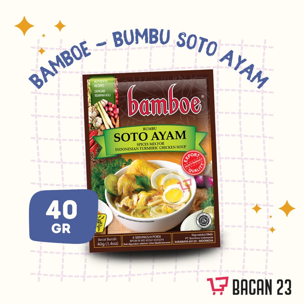 

Bamboe Bumbu Instan Soto Ayam (40 Gr) / Bumbu Dapur Instan / Penyedap Rasa