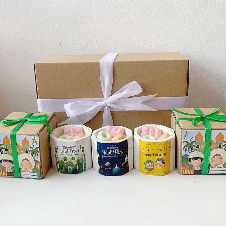 Mau Hemat Special Gift Lebaran Idul Fitri Cake Candle Lilin Aromaterapi  Dus  Pita Souvenir Gift Had