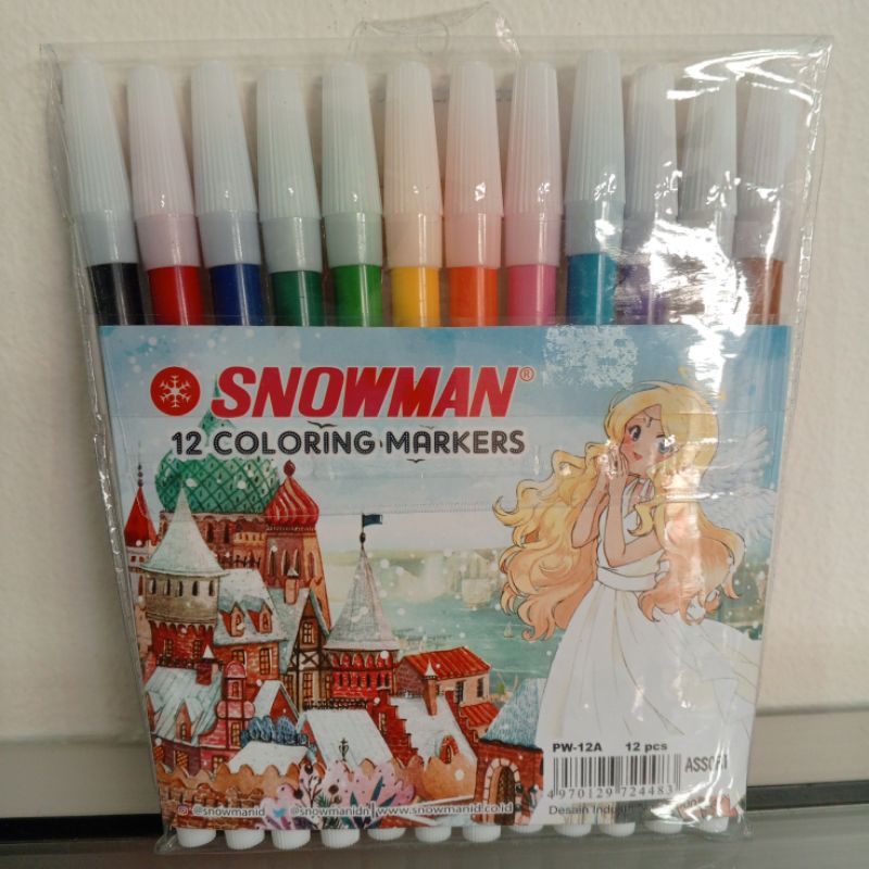 

spidol snowman 12 warna kecil