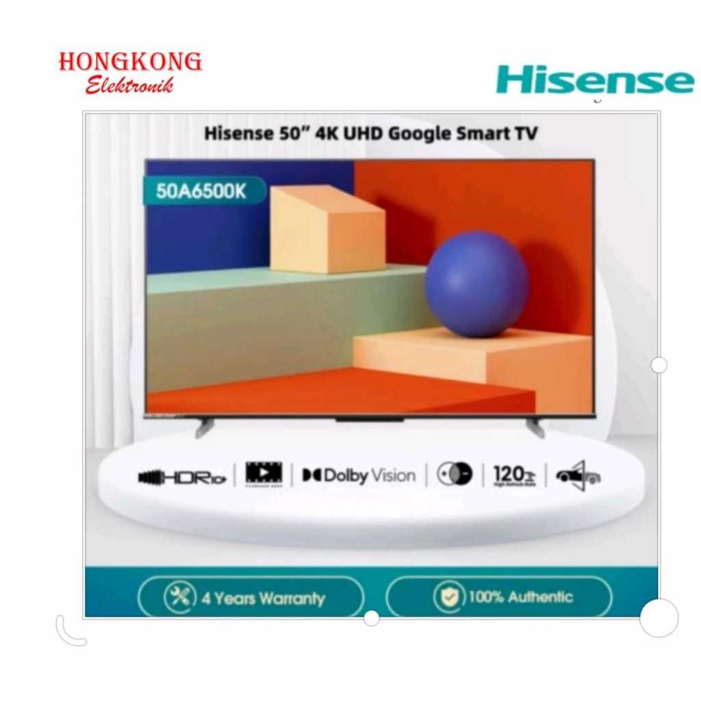 LED TV HISENSE 50A6500K SMART GOOGLE TV 50 INCH