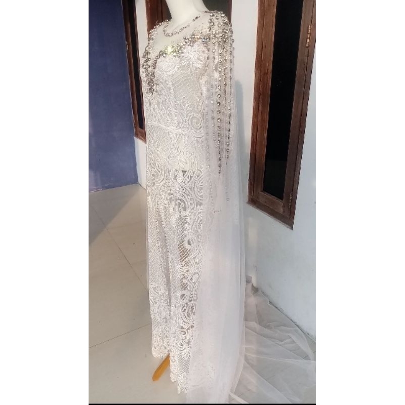 kebaya akad pl,full payet depan size jumbo Ld 120
