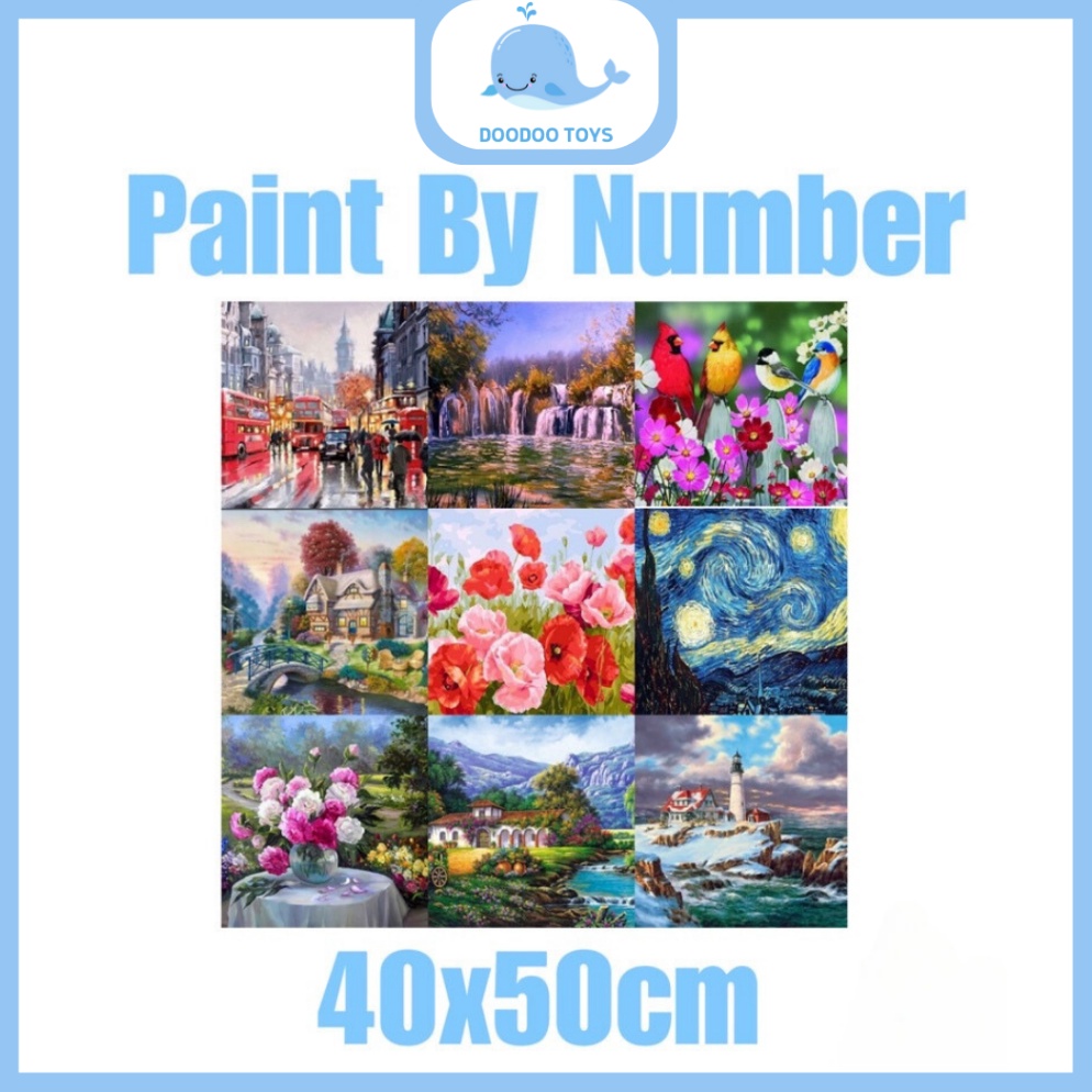 

BIG SALECanvas Paint By Number Kit 4x5cm Digital Oil Painting DIY Paint By Number Lukisan Paint By Number Starry Night Murah ART K8Z3