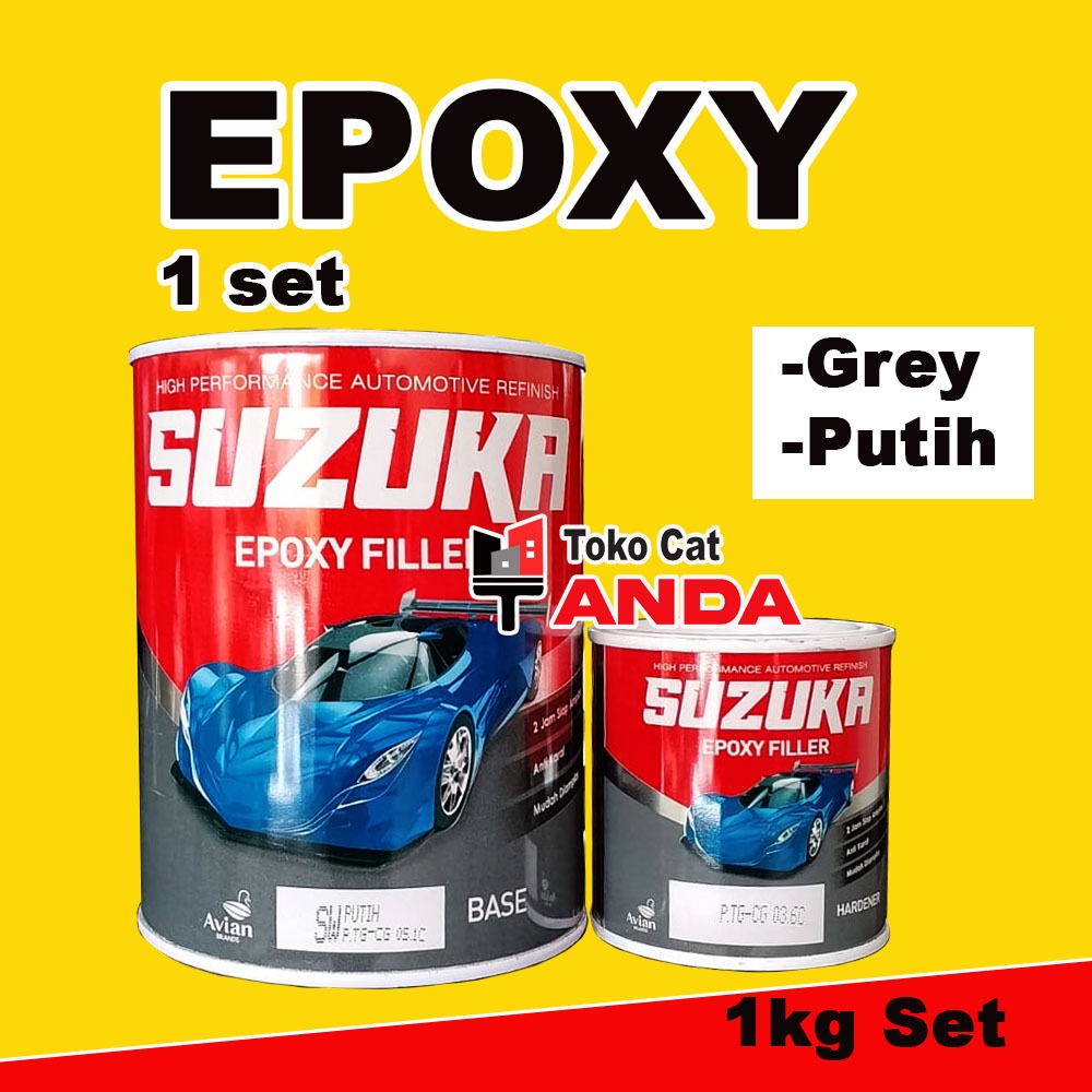 Epoxy Suzuka 1KG - Epoksi Suzuka - Cat dasar Suzuka Grey dan Putih