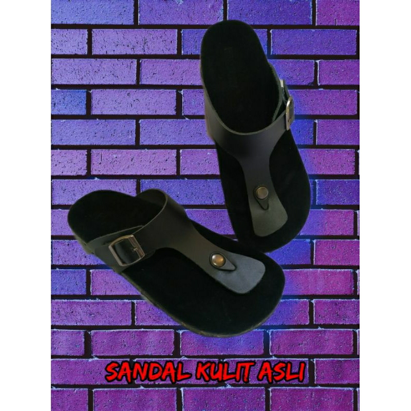 Sandal Jepit Kulit Pria Sendal Kulit Asli Sandal Jepit Pria Sendal Selop Jepit