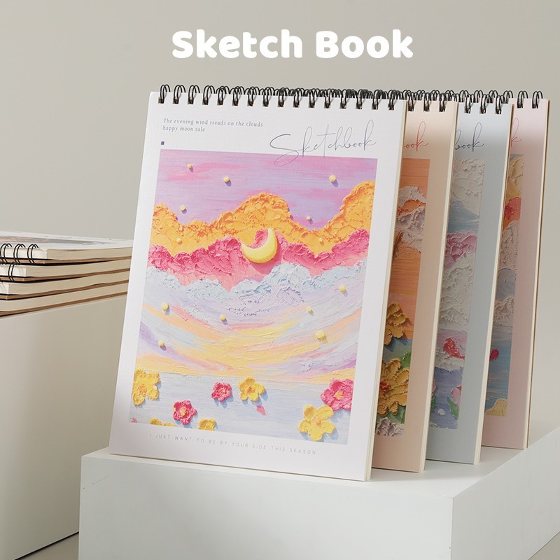 

Sketch book polos A4 hard cover cantik Buku gambar Buku sketsa artemedia Sketchbook artcards Drawing book ring Vertikal fajilid spiral Buku mewarnai lucu anak