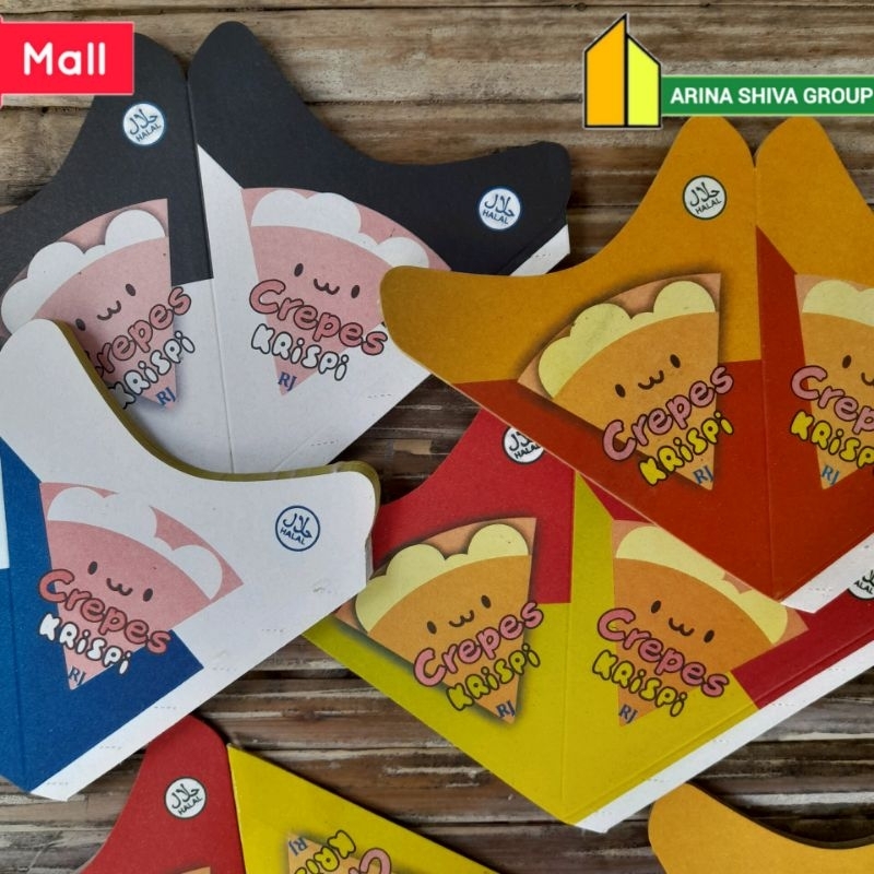

100 LEMBAR KEMASAN CREPES MINI BAHAN DUPLEK PUTIH SUPER QUALITY | KERTAS KREPES CRISPY HIGH QUALITY | BOX LEKKER WAFFLE CROFFLE MURAH PRODUK TERBARU | TOKO KEMASAN ONLINE | TOKO ANEKA KEMASAN OFFICIAL | ARINA SHIVA GROUP | SHIVACORP 2097