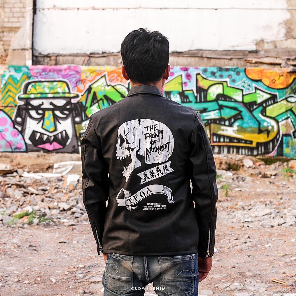 Jaket Kulit Biker TFOA Crowszero Genji's Style A25