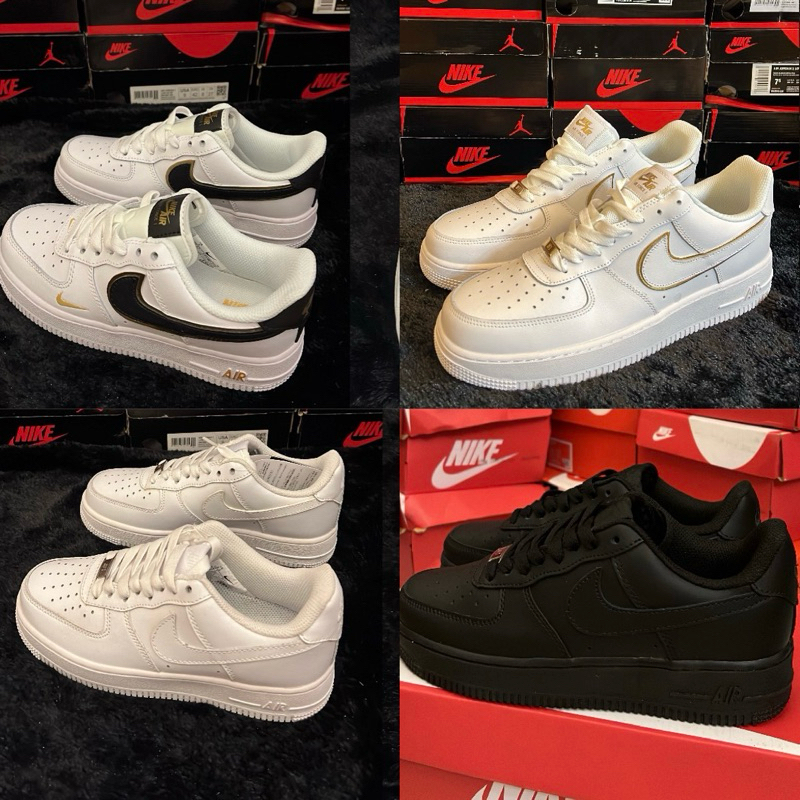 Nike AF1 Full White-Full Black-White Gold-Panda Gold