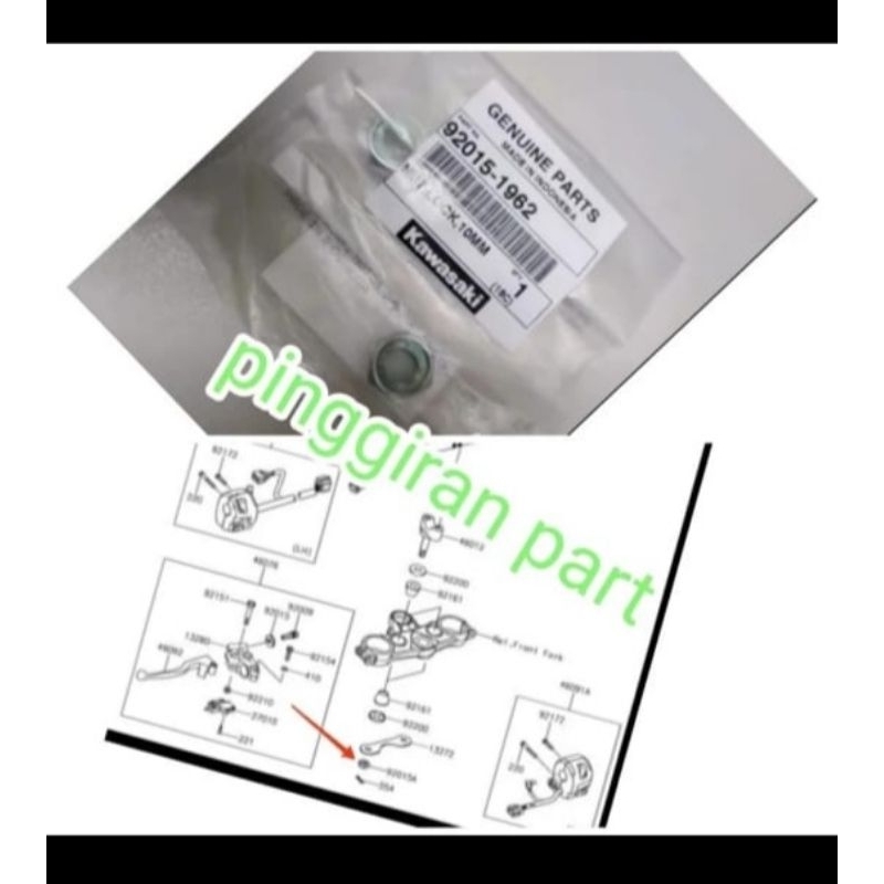 Mur Nut raiser dudukan stang KLX S L BF Dtracker 150 KLX150 Original