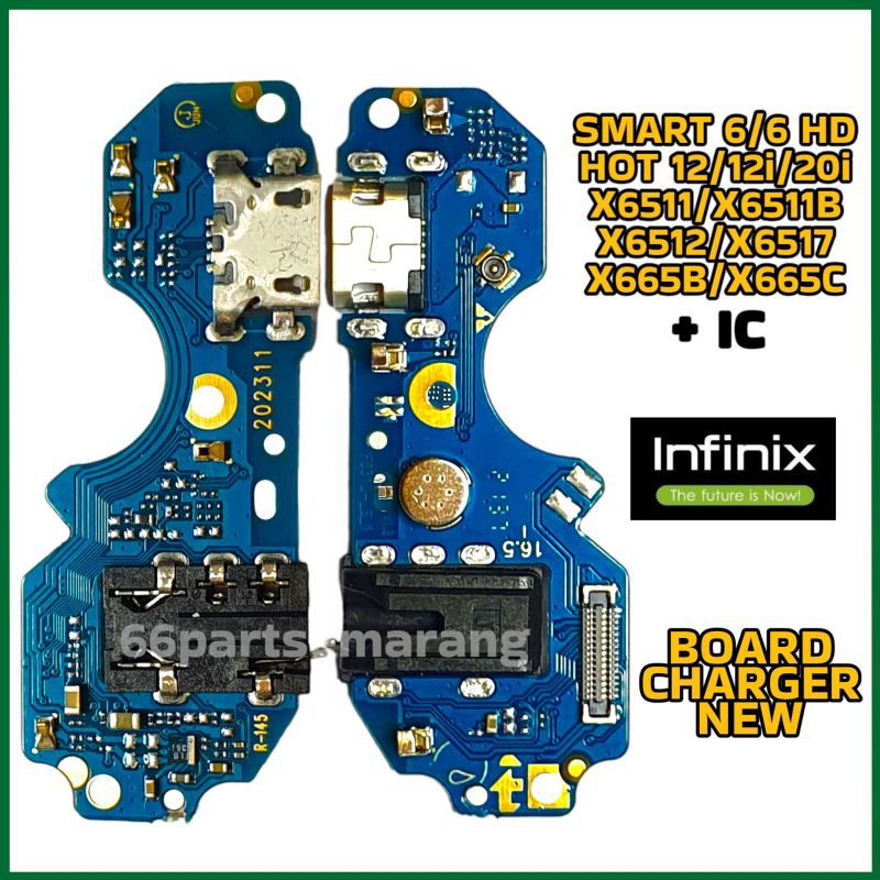 Board Charger Papan Konektor Cas Infinix Smart 6 / 6 HD / Hot 12 / 12i / 20i  X6511 / X6511B / X6512 / X6817 / X665B / X6565C New