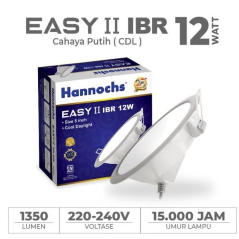 LED DOWNLIGHT HANNOCHS 12WATT BULAT, HANNOCHS EASY II IBR 12WATT COOL DAYLIGHT