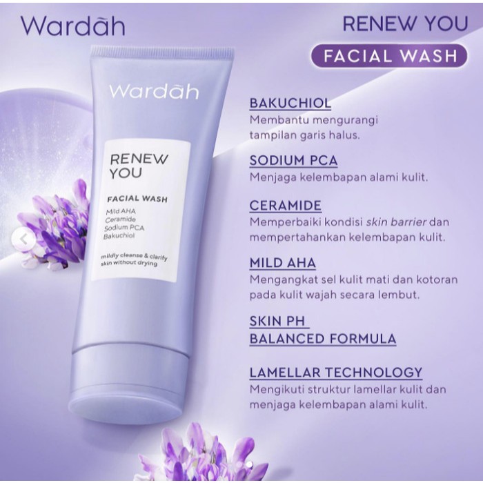 wardah renew you facial wash 100ml - wardah renew you facial wash