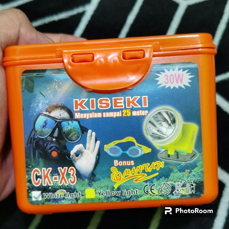 Senter Kepala Selam Kiseki CK-X3 30WATT || Free Kecama Diving || Senter diving