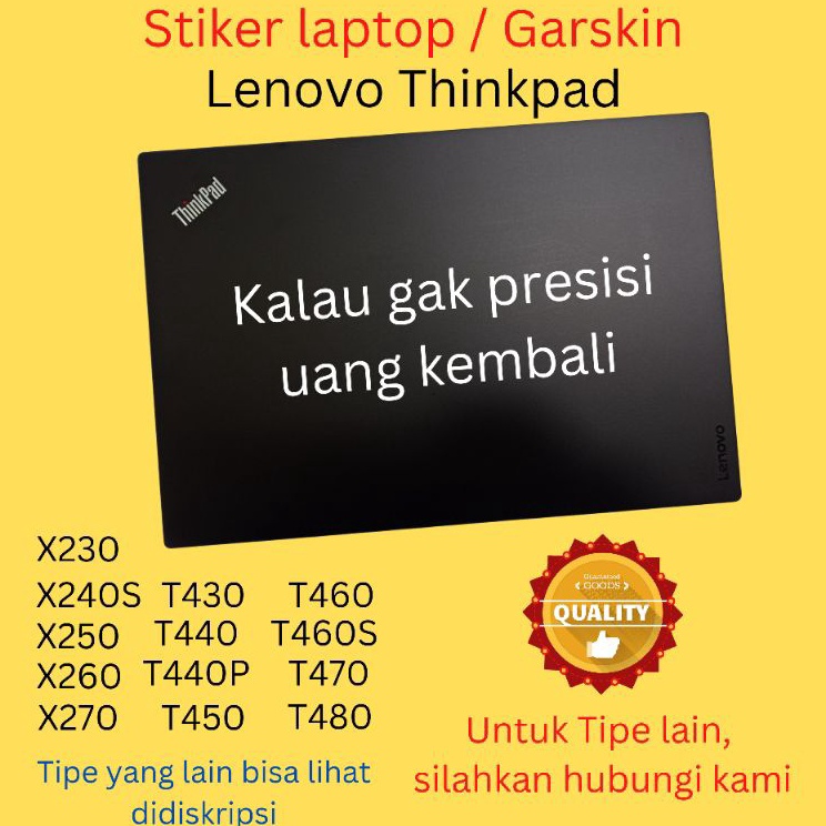 SUPER stiker laptop atau garskin laptop lenovo thinkpad