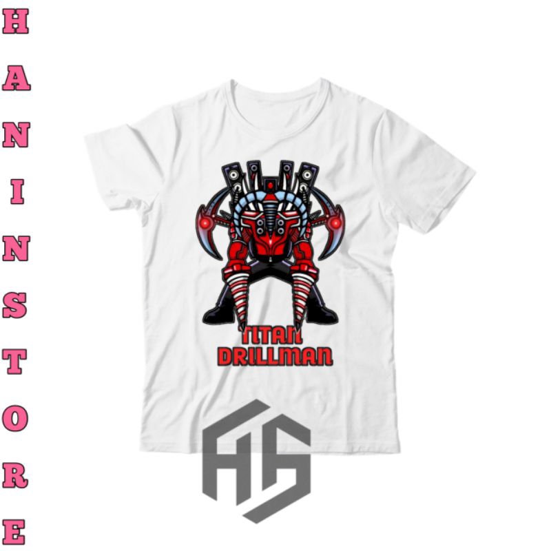 Kaos Anak Titan Drillman Baju Anak Perempuan & Laki Laki Pakaian Anak Anak Titan Drillman