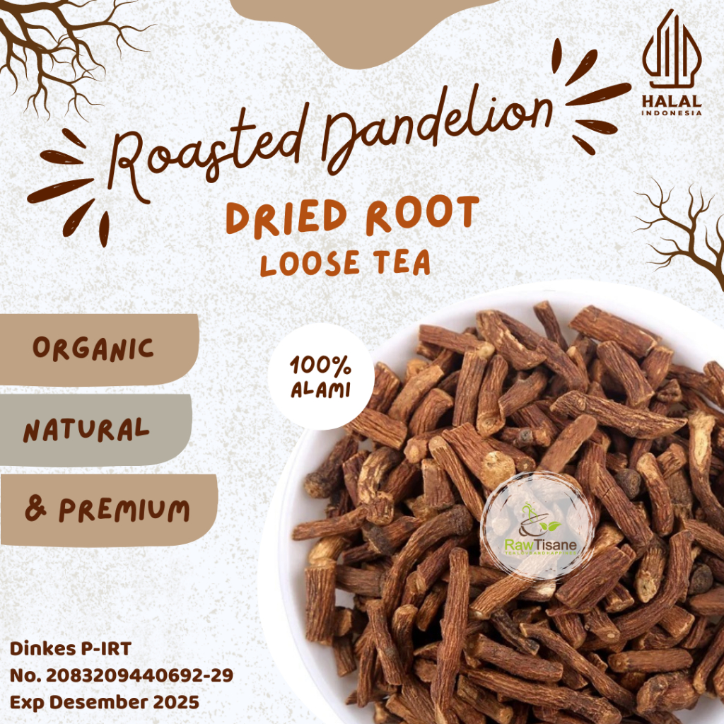 

RAW TISANE Dandelion Root Tea / Roasted Dandelion Root Tea / Akar Dandelion Panggang Isi 100 Gram