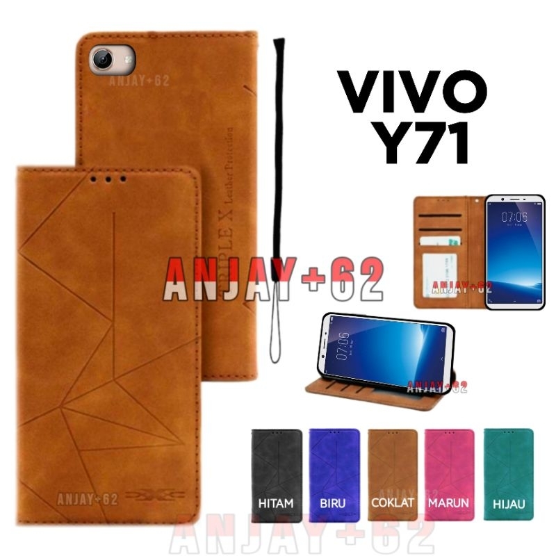 Flip Case Magnet untuk VIVO Y71 /1724 Casing Dompet Kulit - Leather PU for Handphone
