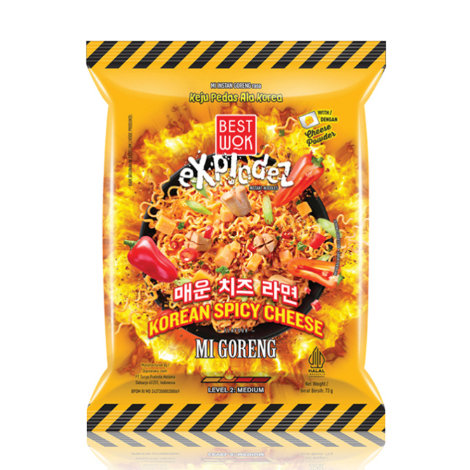 

Mahbubah - Best Wok 73 g Mi Goreng Rasa Keju Pedas ala Korea